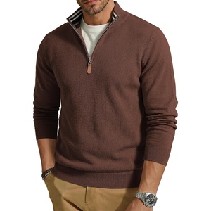 image:imageCOOFANDY Quarter Zip Pullover Men 14 Zip Sweaters Business Casual SweaterCaramel