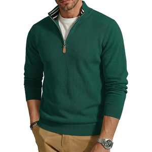image:imageCOOFANDY Quarter Zip Pullover Men 14 Zip Sweaters Business Casual SweaterForest Green
