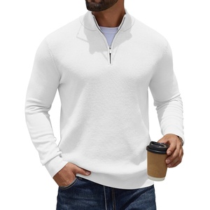 image:imageCOOFANDY Quarter Zip Pullover Men 14 Zip Sweaters Business Casual SweaterWhite