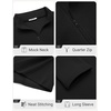 image:imageCOOFANDY Mens Quarter Zip Cotton Pullover Mock Neck Casual SweatshirtBlack