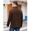 image:imageCOOFANDY Mens Quarter Zip Cotton Pullover Mock Neck Casual SweatshirtBrown
