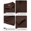 image:imageCOOFANDY Mens Quarter Zip Cotton Pullover Mock Neck Casual SweatshirtBrown