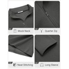 image:imageCOOFANDY Mens Quarter Zip Cotton Pullover Mock Neck Casual SweatshirtDark Grey