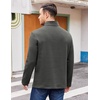 image:imageCOOFANDY Mens Quarter Zip Cotton Pullover Mock Neck Casual SweatshirtDark Grey