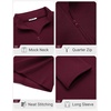 image:imageCOOFANDY Mens Quarter Zip Cotton Pullover Mock Neck Casual SweatshirtDark Red