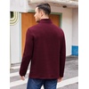 image:imageCOOFANDY Mens Quarter Zip Cotton Pullover Mock Neck Casual SweatshirtDark Red