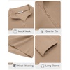 image:imageCOOFANDY Mens Quarter Zip Cotton Pullover Mock Neck Casual SweatshirtKhaki