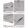 image:imageCOOFANDY Mens Quarter Zip Cotton Pullover Mock Neck Casual SweatshirtLight Grey