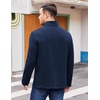 image:imageCOOFANDY Mens Quarter Zip Cotton Pullover Mock Neck Casual SweatshirtNavy Blue