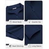 image:imageCOOFANDY Mens Quarter Zip Cotton Pullover Mock Neck Casual SweatshirtNavy Blue
