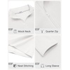 image:imageCOOFANDY Mens Quarter Zip Cotton Pullover Mock Neck Casual SweatshirtWhite