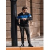 image:imageCOOFANDY Mens Quarter Zip Up Pullover Slim Fit Lightweight Mock Neck Long Sleeve SweatersBlackstripes