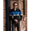 image:imageCOOFANDY Mens Quarter Zip Up Pullover Slim Fit Lightweight Mock Neck Long Sleeve SweatersBlackstripes