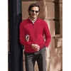 image:imageCOOFANDY Mens Quarter Zip Up Pullover Slim Fit Lightweight Mock Neck Long Sleeve SweatersRed