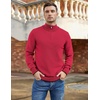 image:imageCOOFANDY Mens Quarter Zip Up Pullover Slim Fit Lightweight Mock Neck Long Sleeve SweatersRed