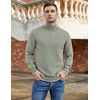 image:imageCOOFANDY Mens Quarter Zip Up Pullover Slim Fit Lightweight Mock Neck Long Sleeve SweatersSage Green