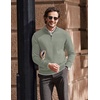 image:imageCOOFANDY Mens Quarter Zip Up Pullover Slim Fit Lightweight Mock Neck Long Sleeve SweatersSage Green