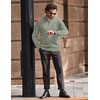 image:imageCOOFANDY Mens Quarter Zip Up Pullover Slim Fit Lightweight Mock Neck Long Sleeve SweatersSage Green