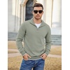 image:imageCOOFANDY Mens Quarter Zip Up Pullover Slim Fit Lightweight Mock Neck Long Sleeve SweatersSage Green