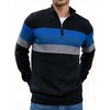 image:imageCOOFANDY Mens Quarter Zip Up Pullover Slim Fit Lightweight Mock Neck Long Sleeve SweatersBlackstripes