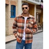 image:imageCOOFANDY Mens Flannel Shirts Long Sleeve Plaid Button Down Shirt JacketOrange