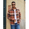 image:imageCOOFANDY Mens Flannel Shirts Long Sleeve Plaid Button Down Shirt JacketOrange