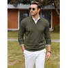image:imageCOOFANDY Mens Quarter Zip Sweater Casual Slim Fit Mock Neck Knit PulloverArmy Green