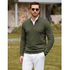 image:imageCOOFANDY Mens Quarter Zip Sweater Casual Slim Fit Mock Neck Knit PulloverArmy Green