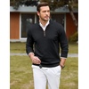 image:imageCOOFANDY Mens Quarter Zip Sweater Casual Slim Fit Mock Neck Knit PulloverBlack