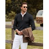 image:imageCOOFANDY Mens Quarter Zip Sweater Casual Slim Fit Mock Neck Knit PulloverBlack