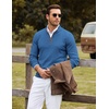 image:imageCOOFANDY Mens Quarter Zip Sweater Casual Slim Fit Mock Neck Knit PulloverBlue