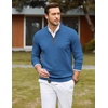 image:imageCOOFANDY Mens Quarter Zip Sweater Casual Slim Fit Mock Neck Knit PulloverBlue