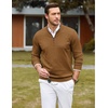 image:imageCOOFANDY Mens Quarter Zip Sweater Casual Slim Fit Mock Neck Knit PulloverBrown