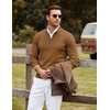 image:imageCOOFANDY Mens Quarter Zip Sweater Casual Slim Fit Mock Neck Knit PulloverBrown