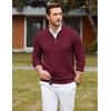 image:imageCOOFANDY Mens Quarter Zip Sweater Casual Slim Fit Mock Neck Knit PulloverBurgundy