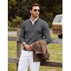 image:imageCOOFANDY Mens Quarter Zip Sweater Casual Slim Fit Mock Neck Knit PulloverDark Gray