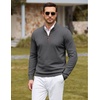 image:imageCOOFANDY Mens Quarter Zip Sweater Casual Slim Fit Mock Neck Knit PulloverDark Gray
