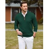 image:imageCOOFANDY Mens Quarter Zip Sweater Casual Slim Fit Mock Neck Knit PulloverDark Green