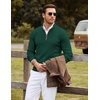 image:imageCOOFANDY Mens Quarter Zip Sweater Casual Slim Fit Mock Neck Knit PulloverDark Green