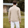 image:imageCOOFANDY Mens Quarter Zip Sweater Casual Slim Fit Mock Neck Knit PulloverKhaki