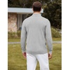 image:imageCOOFANDY Mens Quarter Zip Sweater Casual Slim Fit Mock Neck Knit PulloverLight Gray