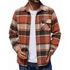 image:imageCOOFANDY Mens Flannel Shirts Long Sleeve Plaid Button Down Shirt JacketOrange