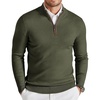 image:imageCOOFANDY Mens Quarter Zip Sweater Casual Slim Fit Mock Neck Knit PulloverArmy Green