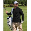 image:imageCOOFANDY Men Quarter Zip Pullover Lightweight Golf Mock Neck SweatshirtBlack