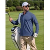image:imageCOOFANDY Men Quarter Zip Pullover Lightweight Golf Mock Neck SweatshirtDark Blue