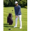 image:imageCOOFANDY Men Quarter Zip Pullover Lightweight Golf Mock Neck SweatshirtDark Blue