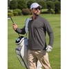 image:imageCOOFANDY Men Quarter Zip Pullover Lightweight Golf Mock Neck SweatshirtDark Grey