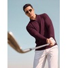 image:imageCOOFANDY Men Quarter Zip Pullover Lightweight Golf Mock Neck SweatshirtDark Red