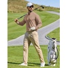image:imageCOOFANDY Men Quarter Zip Pullover Lightweight Golf Mock Neck SweatshirtKhaki