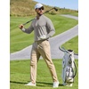 image:imageCOOFANDY Men Quarter Zip Pullover Lightweight Golf Mock Neck SweatshirtLight Grey